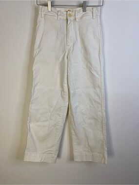 Marine Layer Bridget Wide Leg Pants 2 White Cotton Pleated Quiet Luxury Minimal